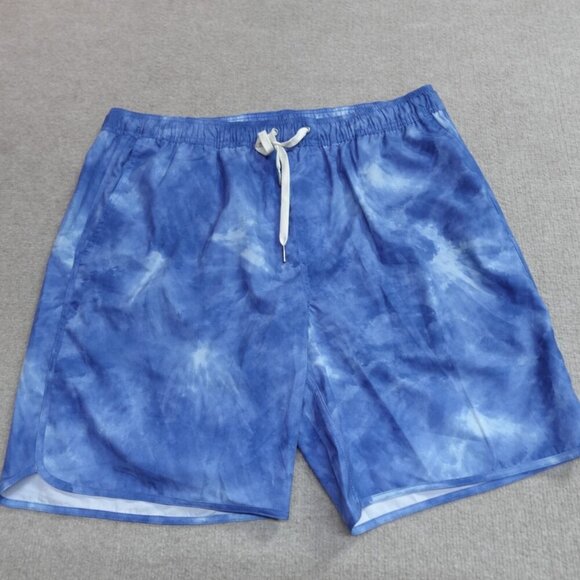 Fair Harbor Swim Shorts 2XL Blue Tie Dye Swim Hybrid Stretch Waist Lined 7.5" in - Picture 1 of 12